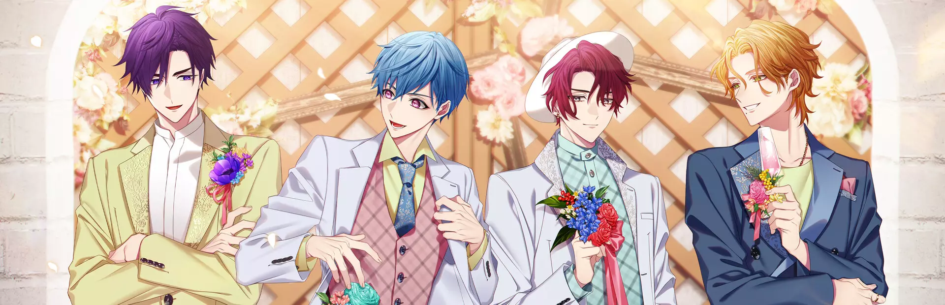 花与他一起微笑绽放