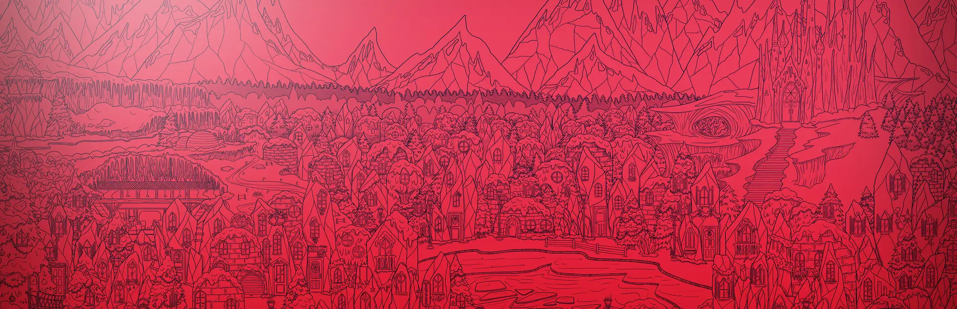 隐藏在圣诞冰雪国度的猫