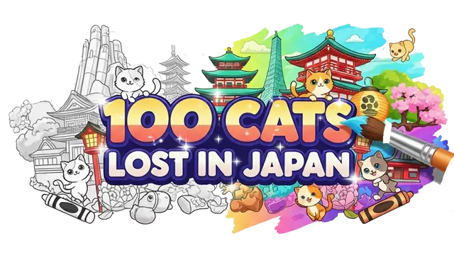 迷失在日本的 100 只猫：寻找并上色 | 100 Cats Lost in Japan Find & Color