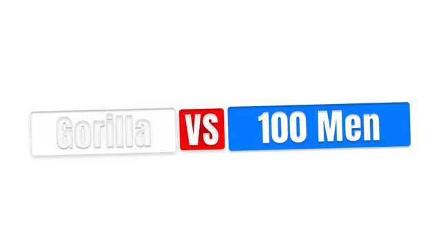 猩猩对战 100 个男人 | Gorilla Vs 100 Men