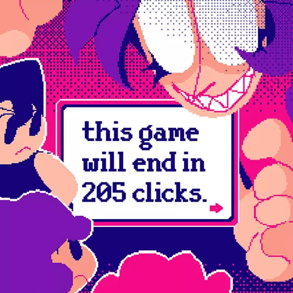 游戏将在 205 次点击后关闭