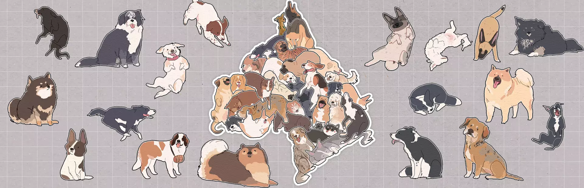 挤在一起的狗狗