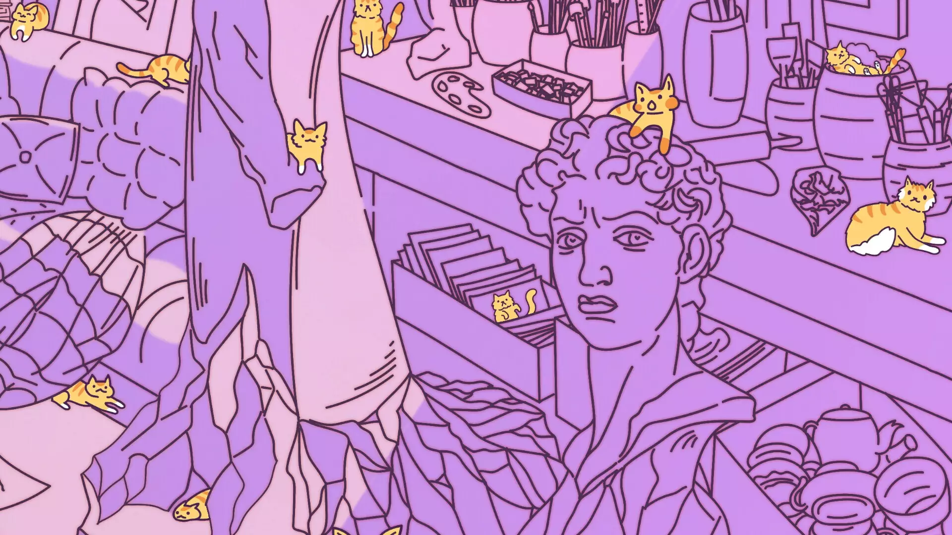 -Cats Visiting Cozy Art Studios-游戏截图-好玩游戏库