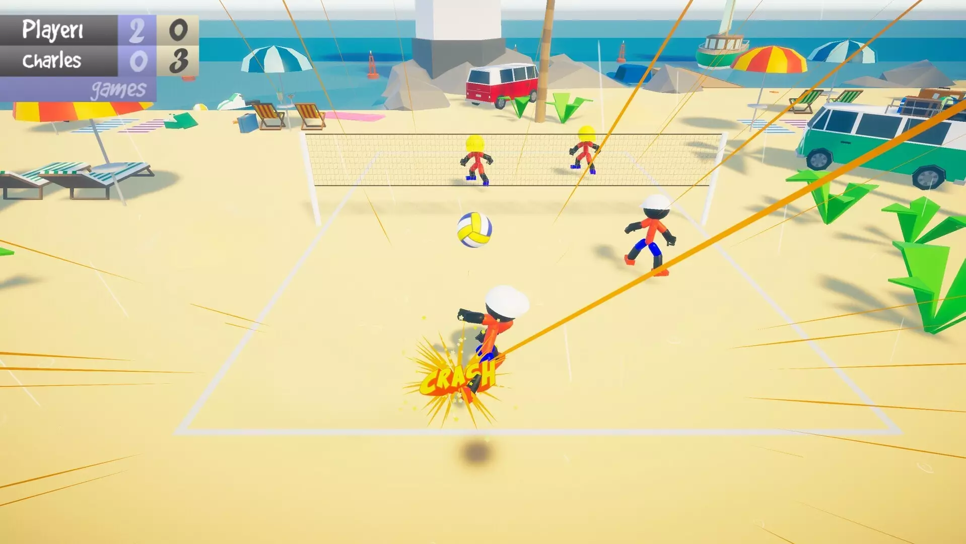 -Stickman Beach Volleyball DELUXE-游戏截图-好玩游戏库