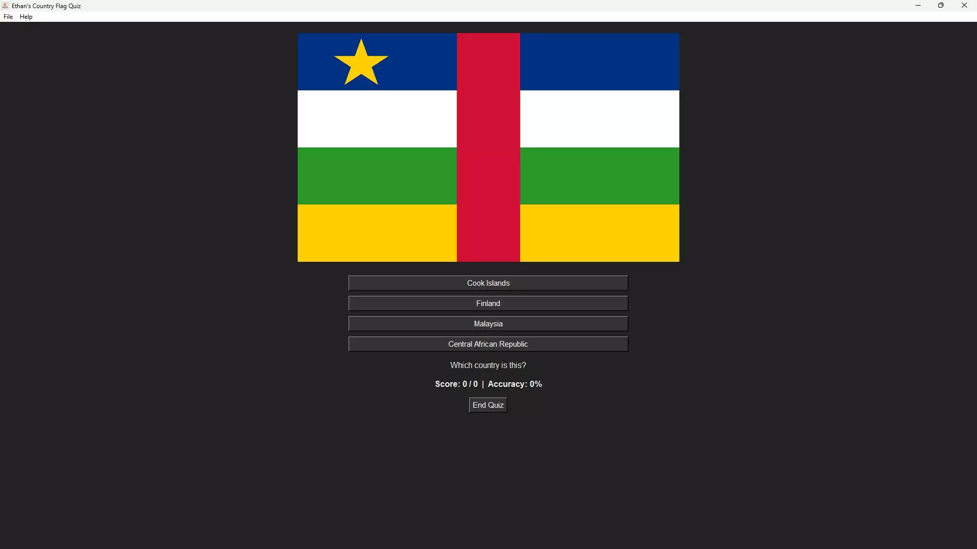 Ethan’s Flag Quiz Game