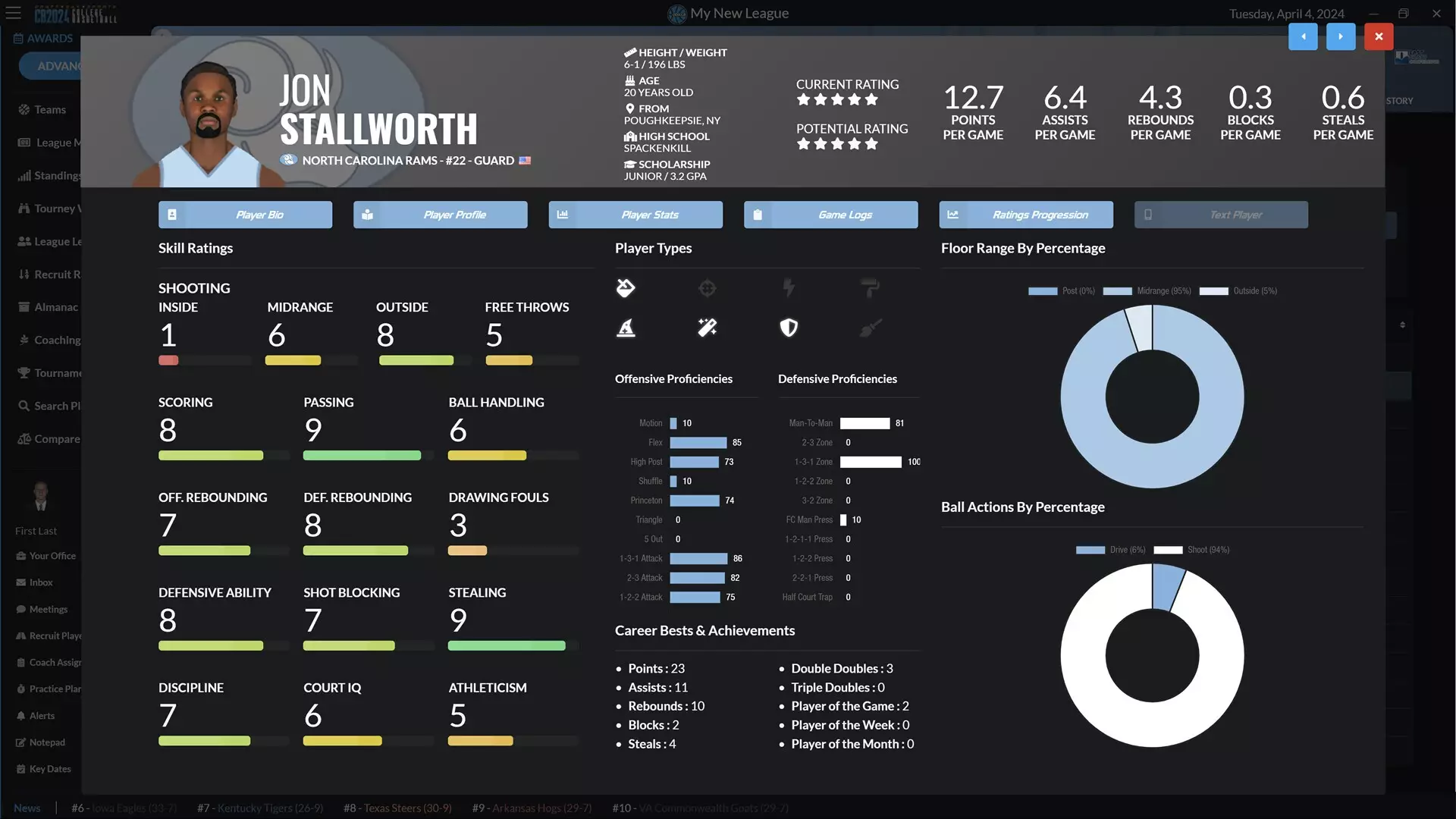 -Draft Day Sports: College Basketball 2024-游戏截图-好玩游戏库