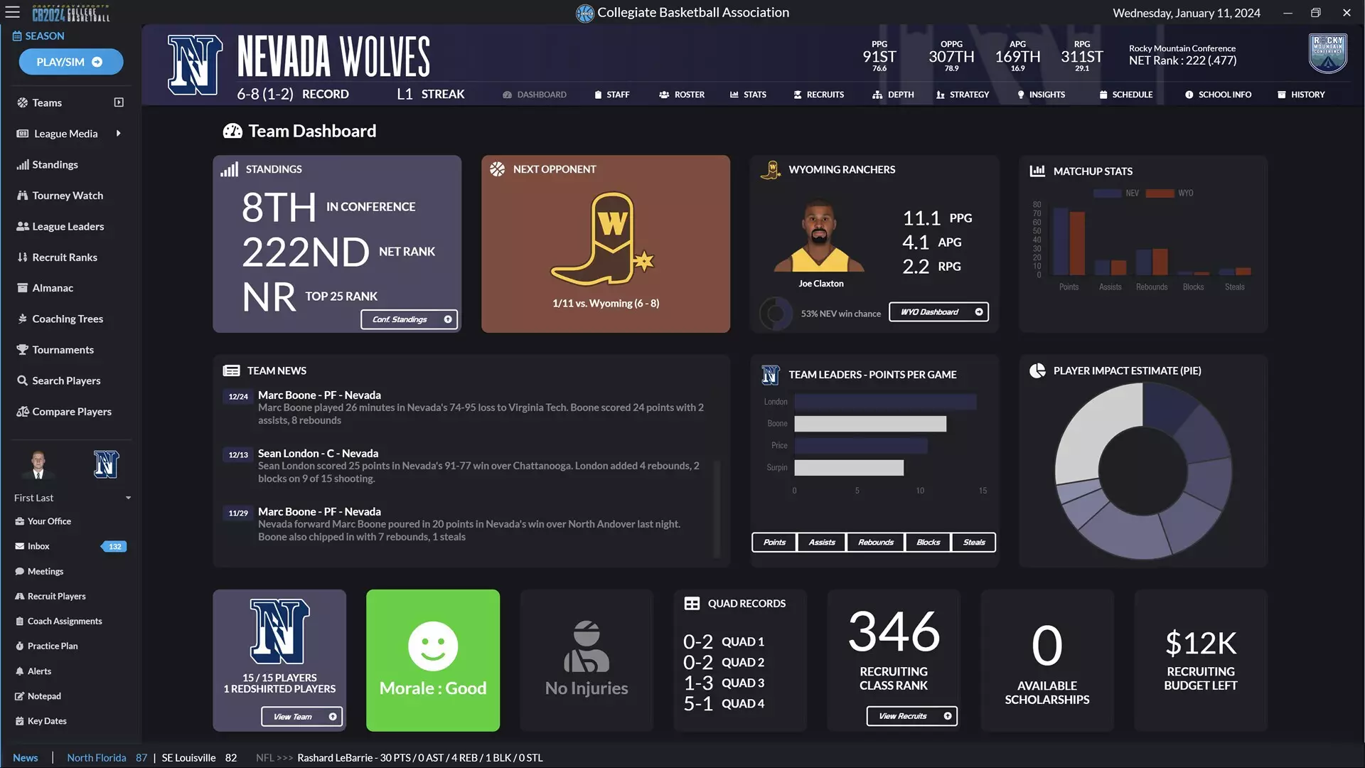 -Draft Day Sports: College Basketball 2024-游戏截图-好玩游戏库