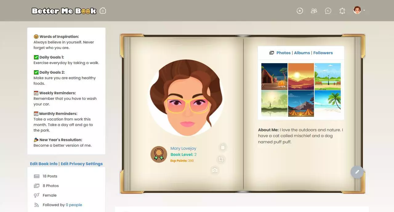 Better Me Book [Digital Diary and Self Help Platform]