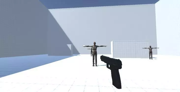 Shoot T-posing zombies