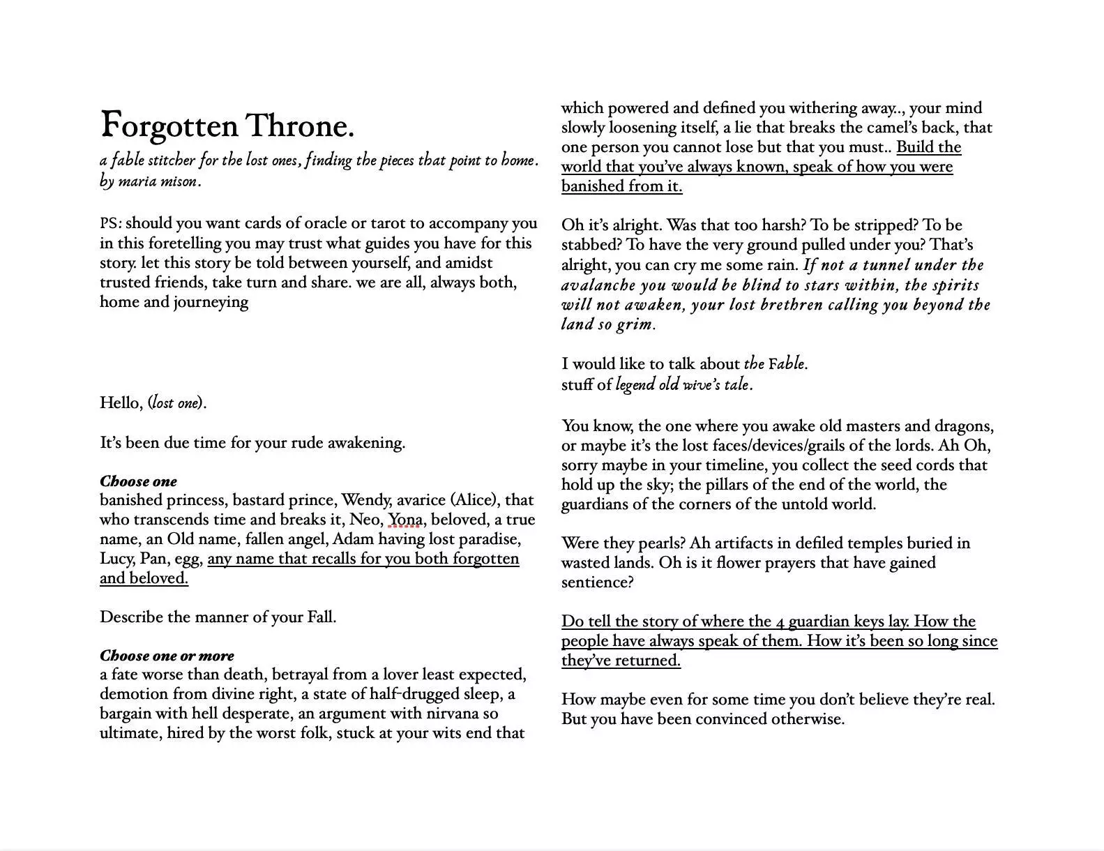 Forgotten Throne (& Gravity)