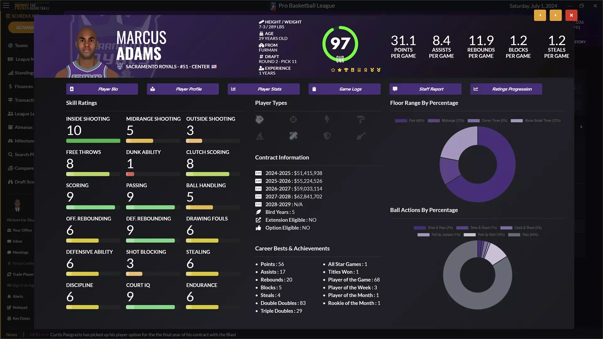 -Draft Day Sports: Pro Basketball 2024-游戏截图-好玩游戏库