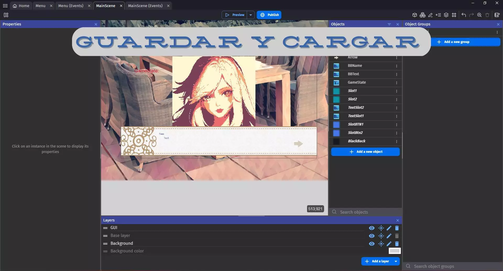 Sistema de guardado simple para una Visual Novel