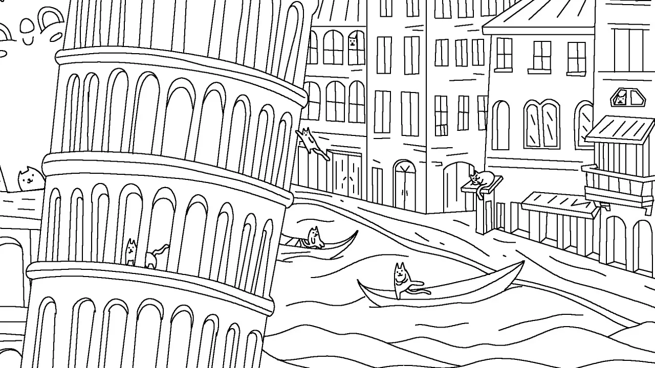 -100 Cats Lost in Italy Find & Color-游戏截图-好玩游戏库