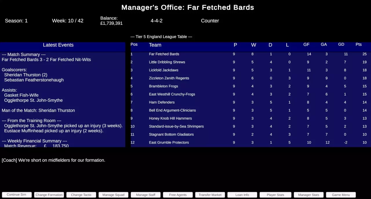 -Retro Soccer Manager Sim 89-游戏截图-好玩游戏库