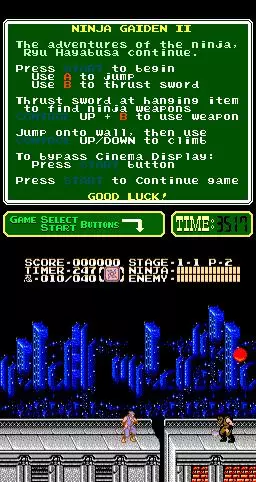 -Ninja Gaiden II: The Dark Sword of Chaos (1990)-游戏截图-好玩游戏库