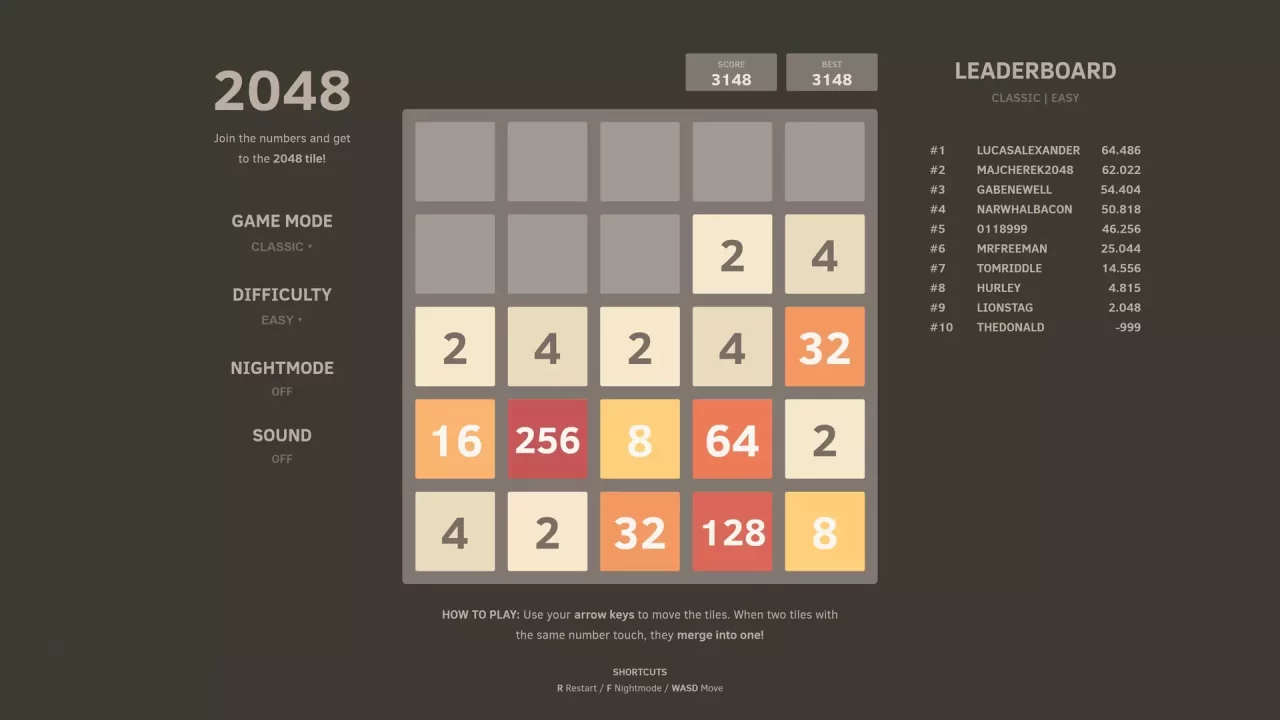 -2048-游戏截图-好玩游戏库